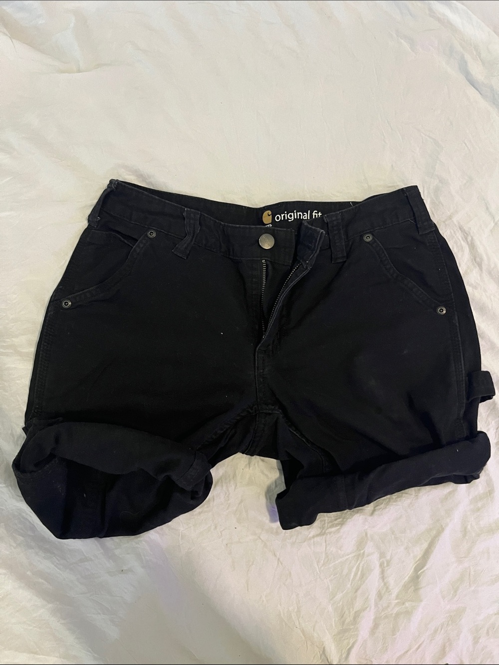 Carhartt Black Rolled Cuff Women's Jean Shorts